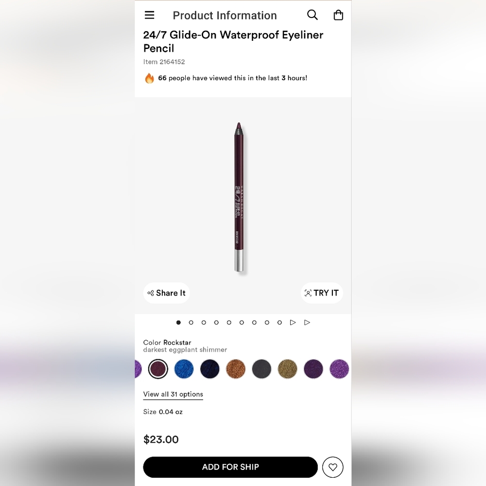 Urban Decay 24/7 Eye Pencil (Rockstar) - Picture 8 of 10